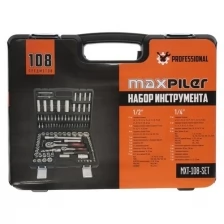 Набор инструментов MAXPILER MXT-108-SET, 108 предм., черный