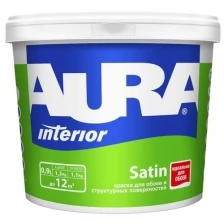 Краска в/д СБ для обоев под окраску "AURA SATIN", База А, 9л