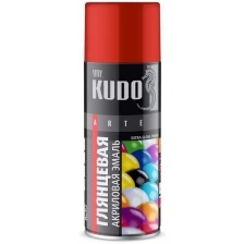 Краска универсальная KUDO "Extra Gloss Finish", акриловая, жёлтая, RAL 1018, высокоглянцевая, аэрозоль, 520 мл, упаковка 12 шт.