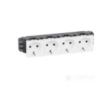 Legrand 077604 Розетка 4 x 2К+3 - Программа Mosaic - для монтажа на кабель-каналах - с винтовыми зажимами