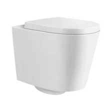 Унитаз подвесной безободковый с сиденьем микролифт BATHCO NEW RONDA 4512R белый 515x355x365