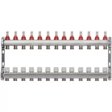ColSys Р804, 13 выходов. Коллекторная группа из нержавеющей стали с расходомерами и термостатическими клапанами