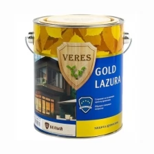 Декоративная пропитка для дерева Veres Gold Lazura №12, глянцевая, 2,7 л, белая