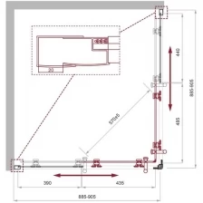 BelBagno Душевой уголок BelBagno UNO-195-AH-2-100/90-P-Cr