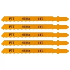 Полотна для э/лобзика по дереву, европ.хвостовик, усиленная сталь 65 Мп, 5 шт., 12 ТPI FIT 41107