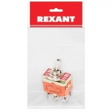 Rexant Тумблер 250V 15А (6c) ON-ON двухполюсный (KN-202) REXANT Индивидуальная упаковка 1 шт (10 уп.)